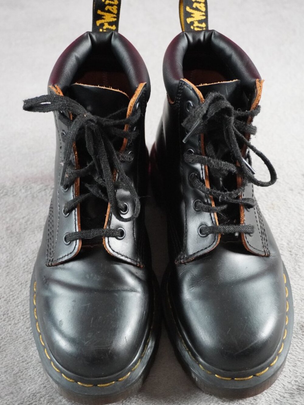 Doc Marten Ben 939 Boots Women 7 M Black UK 6 Leather Padded Collar Airwair Sole